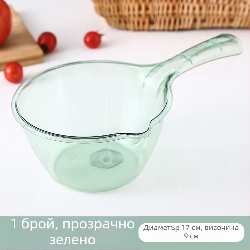 Кухненски черпак с дълга дръжка, пластмасов, прост стил, универсална употреба за вода, къпане на бебета и миене на коса