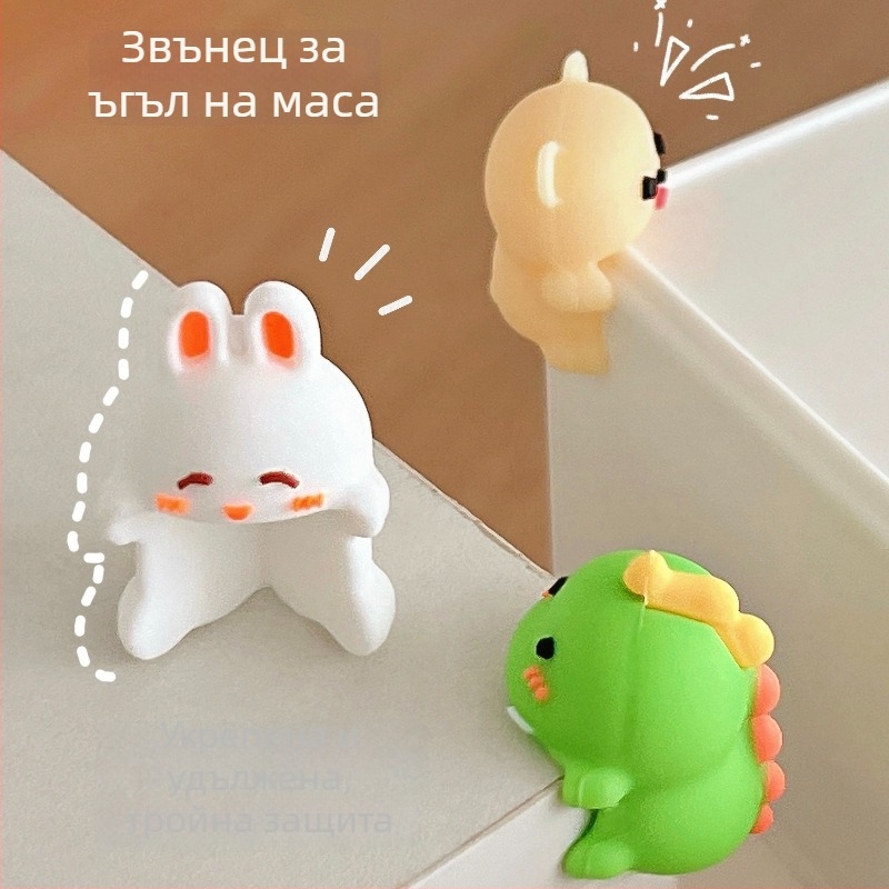 Защита за ъгъл на маса за бебета - правоъгълна форма, мек ръб, карикатурен дизайн