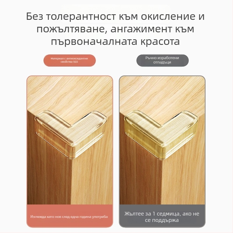 Защитник за ъгъл на маса, правоъгълен ъгъл, прозрачен мек силикон, против удар