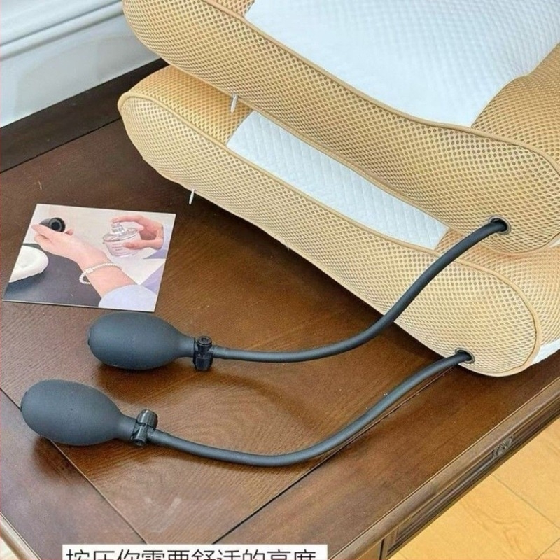 Надуваема мултифункционална масажна възглавничка за шията с магнитен масаж и билкова комбинация (правоъгълна форма; шийна възглавничка; полиестерна тъкан; полиестерно влакно; за възрастни)