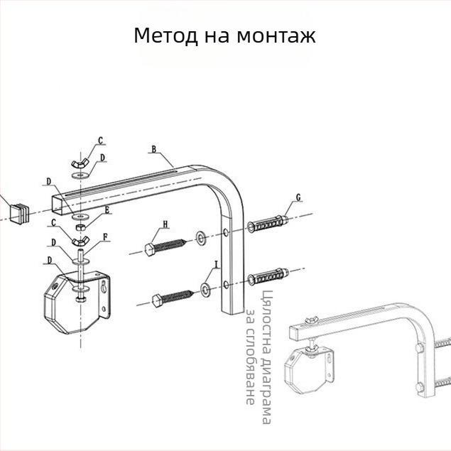 L-образен стенен държач за проекторски екран с нейлонова скоба, товароносим
