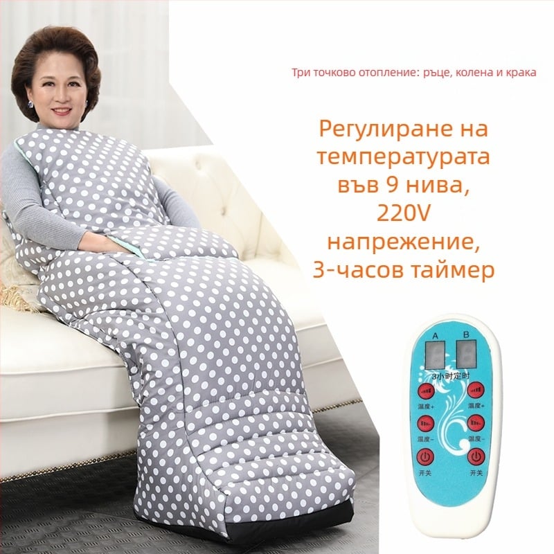 Пантофи с отопляема стелка USB – мъжки домашни обувки, горна част от естествена кожа, Xiang Nuanyi