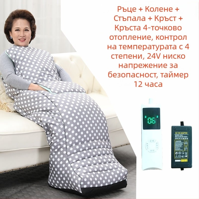 Пантофи с отопляема стелка USB – мъжки домашни обувки, горна част от естествена кожа, Xiang Nuanyi