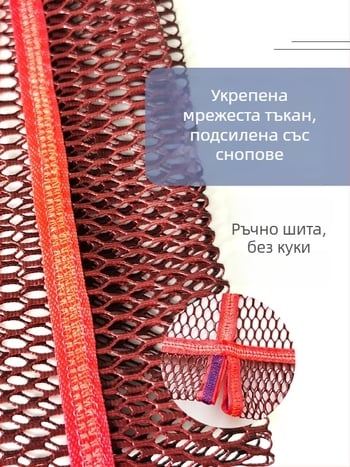 Удебелен нейлонов мрежест чувал за улов на риба с покритие от лепило – против закачане, без пръстени, за улов на големи риби