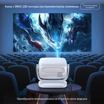 Домашен проектор Skyworth с 1080p резолюция, 220 лм яркост, 65W мощност (Резолюция: 1080p, Яркост: 220 лм, Мощност: 65W)