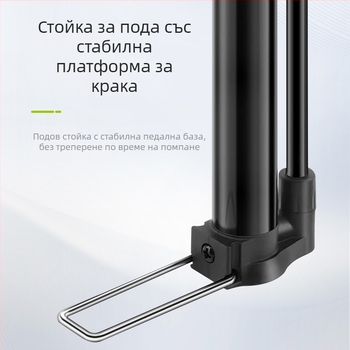 Ръчна помпа за велосипед с манометър, модел 2821CB, 140 psi, алуминиево тяло, 165 г