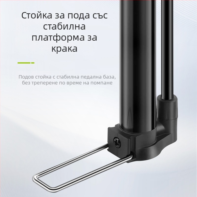 Ръчна помпа за велосипед с манометър, модел 2821CB, 140 psi, алуминиево тяло, 165 г