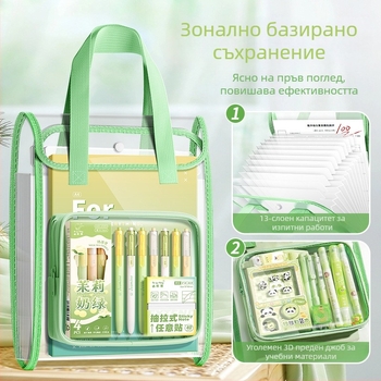 Kappa bear Kbx-7108 PVC акордеонна папка за изпитни листове, 13 отделения