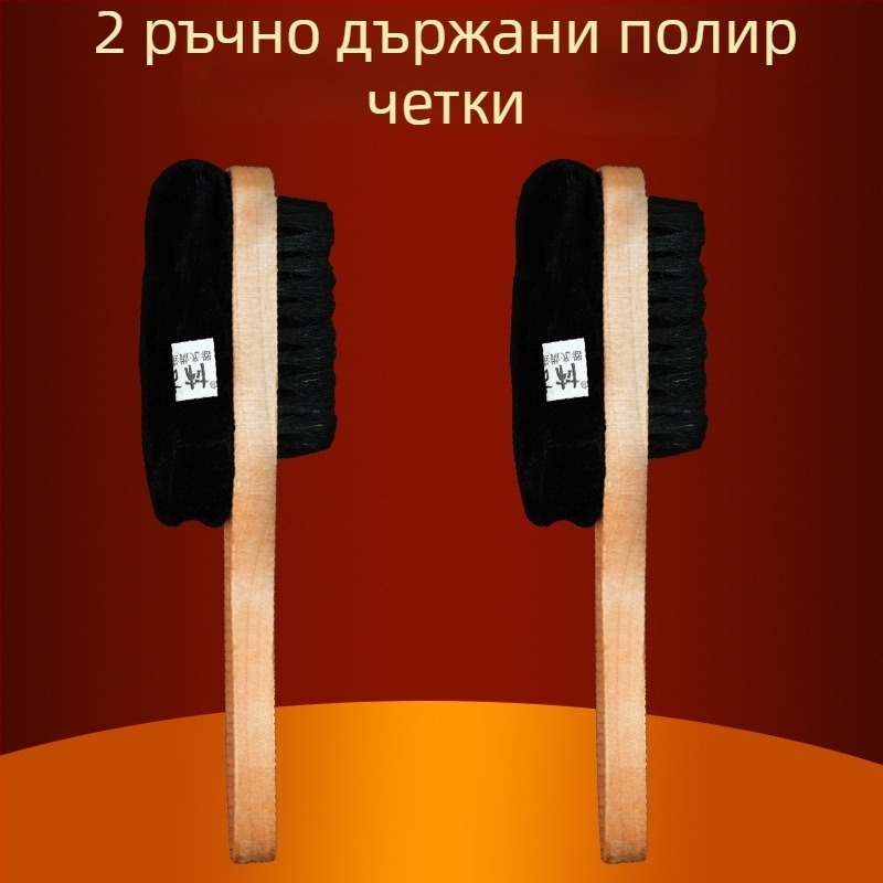 Четка за полиране на обувки с меки четина, гъбена глава за полиране, дълга дръжка, Zhongu