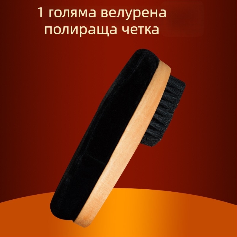 Четка за полиране на обувки с меки четина, гъбена глава за полиране, дълга дръжка, Zhongu