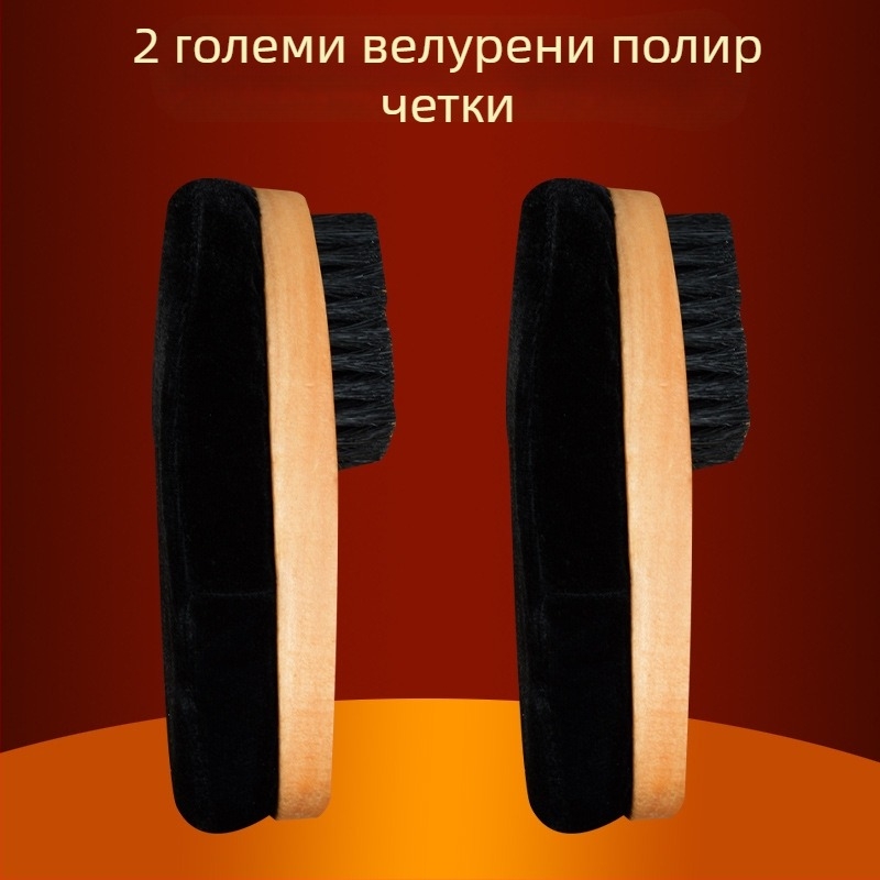 Четка за полиране на обувки с меки четина, гъбена глава за полиране, дълга дръжка, Zhongu