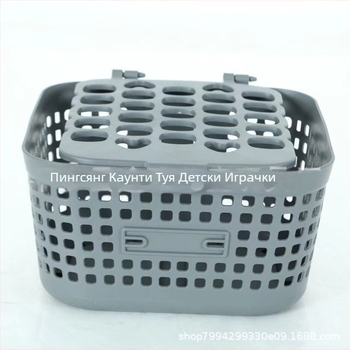 Предна монтирана кошница за електрическо превозно средство, с голяма мрежа и капак, черна