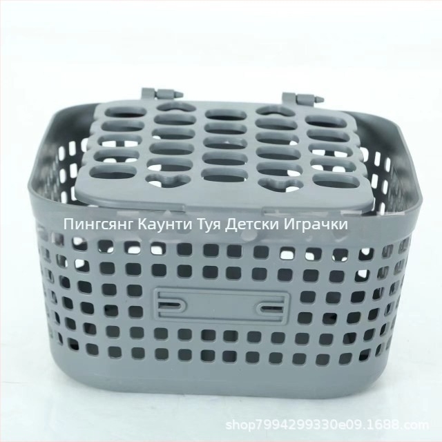 Предна монтирана кошница за електрическо превозно средство, с голяма мрежа и капак, черна