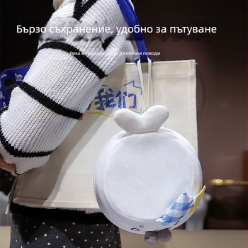 У-образена възглавница за шия с мемори пяна, компактна за пътуване, карикатурен стил, еластична супер мека обвивка