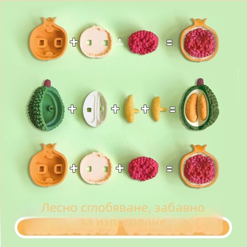 Ластик за рисуване с плодове – 3D форми дуриан и банан, анимационен стил, PVC, модел 5485