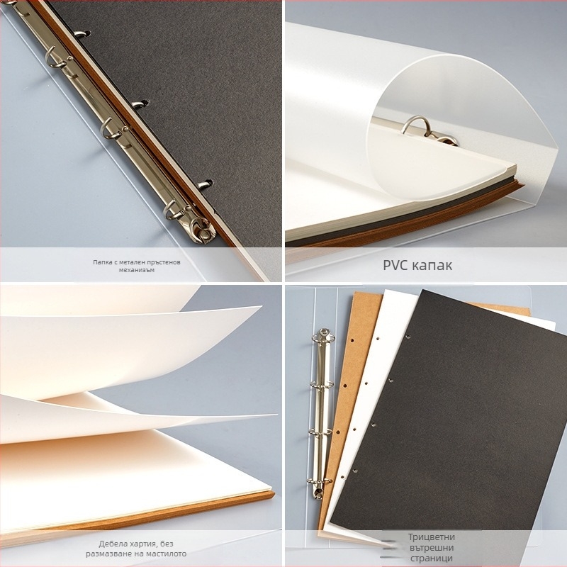 CENS A3 папка за листове с 4 дупки или 2 дупки, 15 листа, материал PP и крафт хартия, печат на лого, персонализиране