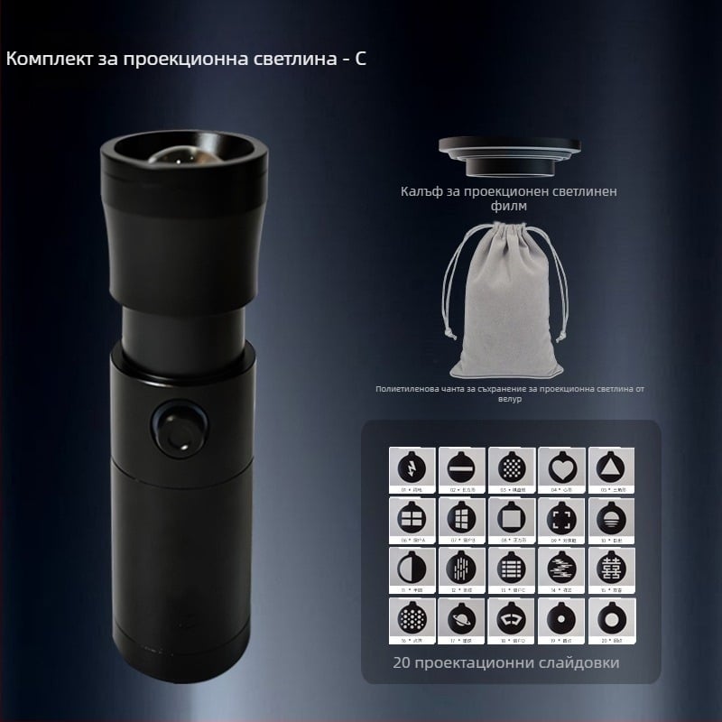 Моделираща светлина за фотография с функция за зум за портретни ефекти, преносима прожекторна лампа — 10W, 5V2A, алуминиево тяло, 460 g, модел YSTZXD15