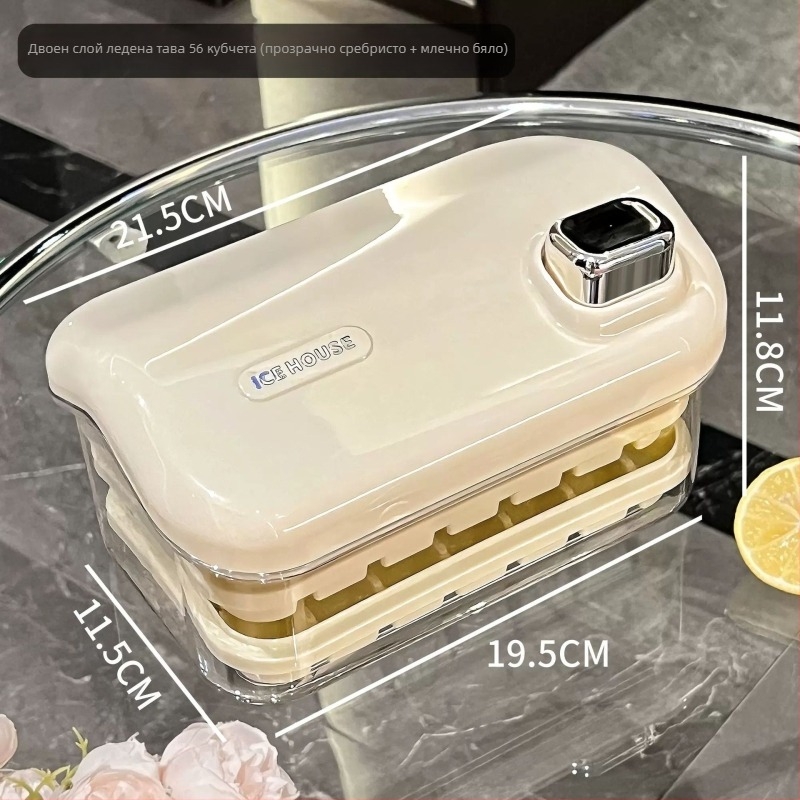 Форма за лед с голям капацитет, хранителен клас, за дома, с капак; образуване на лед с едно натискане; лесно отделяне от формата; подходяща за DIY детска храна