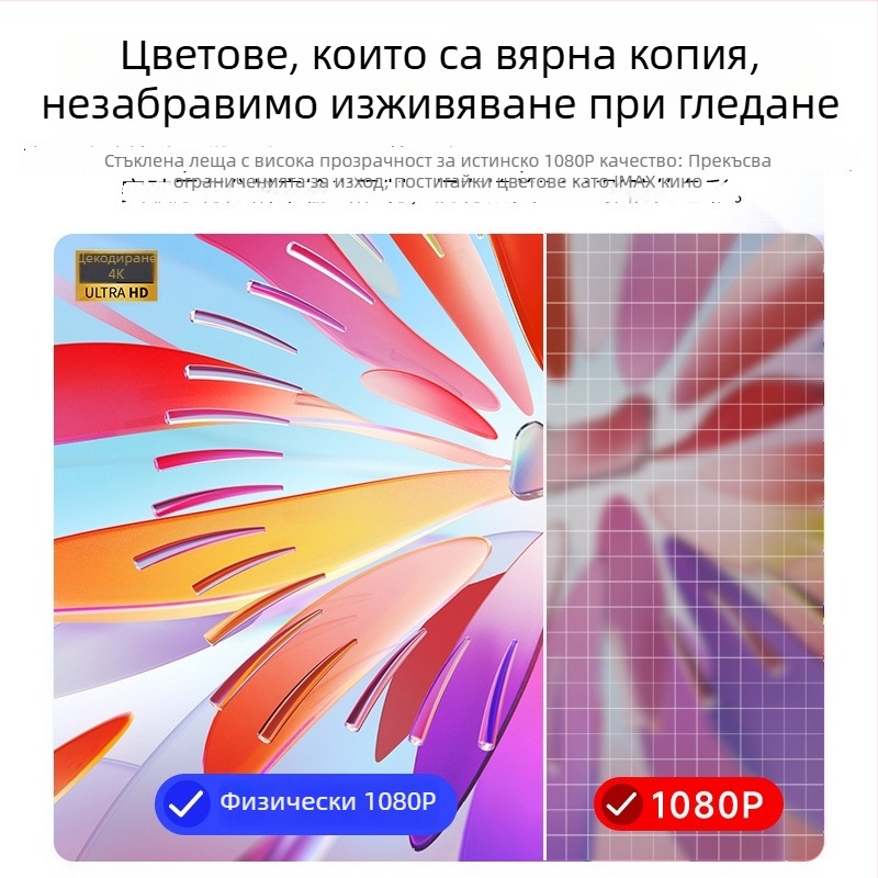 Happy Investment преносим прожектор, 1080p (1920x1080), 5000 lm, 60 W, PTZ, проекция до 150-инчов диагонал