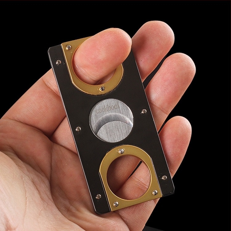 Правоъгълна резачка за пури, неръждаема стомана, двойно остър ръб, ножици стил