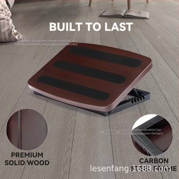 Дървена подложка за крака под бюрото, регулируема, несгъваема, многофункционална