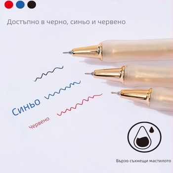 Heshuo Student сгъваем гел химикал, антипаднал дизайн, метален игловиден връх, пластмасов корпус, бързосъхнещо мастило, за изпити