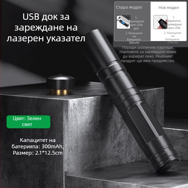 Лазерен указател-пен с дълъг обсег и инфрачерен индикатор — LiPo батерия, марка Effective