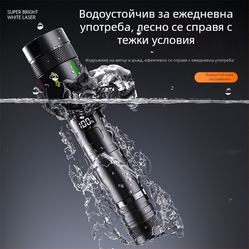 LED фенерче с клип за молив, мултифункционално за къмпинг и аварии, с ръчно презареждане и цифров дисплей, 15W, 2000mAh, оптично увеличение, защита от презареждане