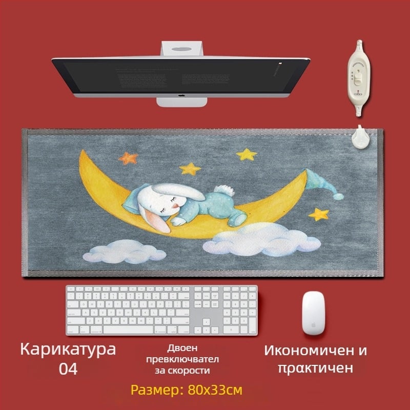 Електрическа подгряваща подложка за крака под бюрото – USB захранване, памучен горен слой, отопляваща подложка за крак