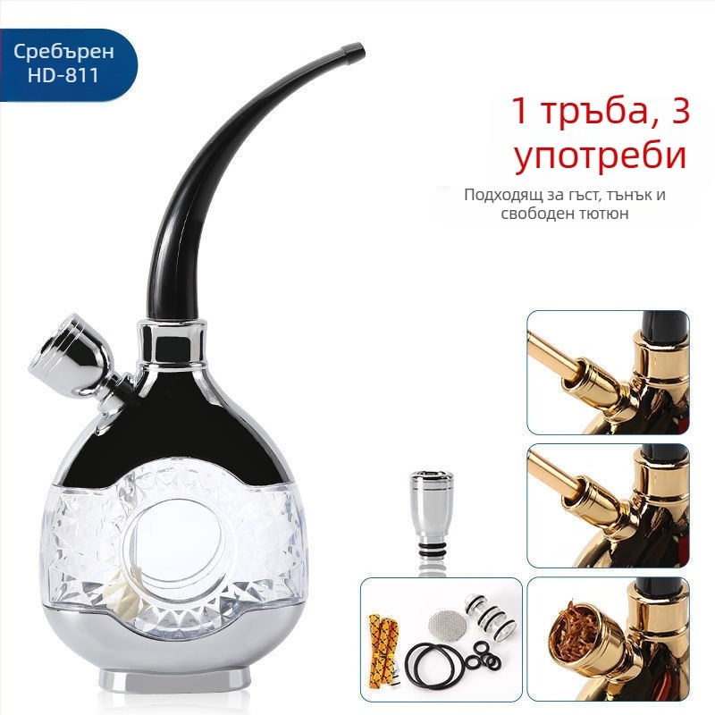 Акрилова водна лула със свалящ се и миещ се дизайн, портативна, с мундщук с три режима на филтър