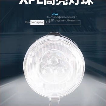 Предна светлина за велосипед, 3 LED, USB-A зареждане, монтаж със винт, за нощно колоездене и градски пътувания