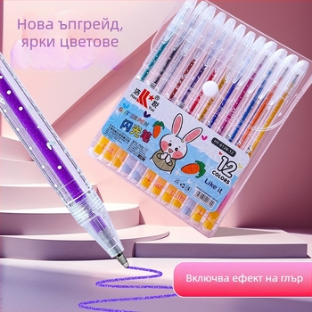 Писалка с куршумообразен връх, връх от оловено-месингова сплав, пластмасов корпус, капачка, опакована в торбичка; подходяща за общи цели, рисуване и водене на бележки