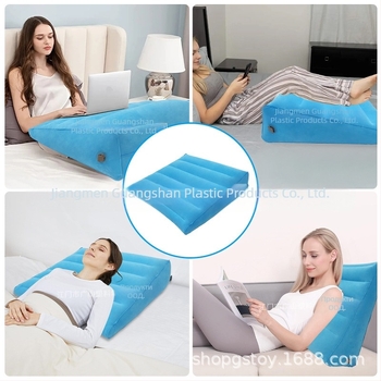 Надуваема възглавница WP-002, материал: PVC + флокинг; дебелина: 0,25 мм PVC, 0,45 мм след флокиране; стил: триъгълна