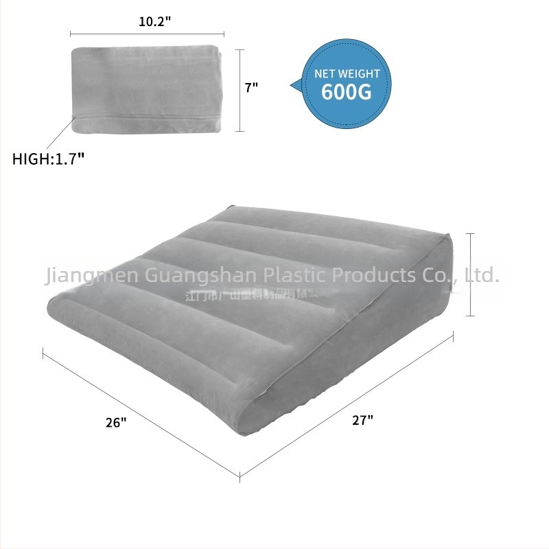 Надуваема възглавница WP-002, материал: PVC + флокинг; дебелина: 0,25 мм PVC, 0,45 мм след флокиране; стил: триъгълна