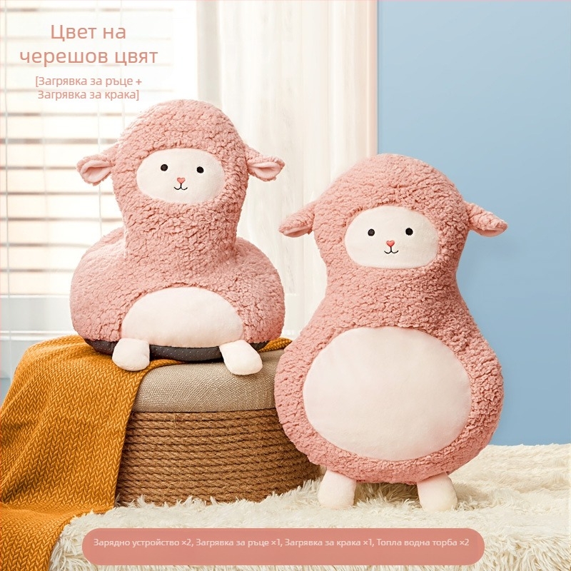 Подгряващи пантофи за вкъщи с USB зареждане, нагряваща подложка, естествена кожа, унисекс