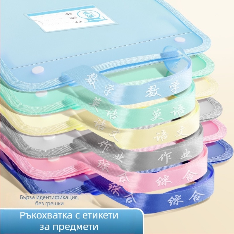 A4 органайзер за изпитни листове – пластмасова 13-секционна прозрачна папка за подреждане на материали (Модел: A4, Без лого)