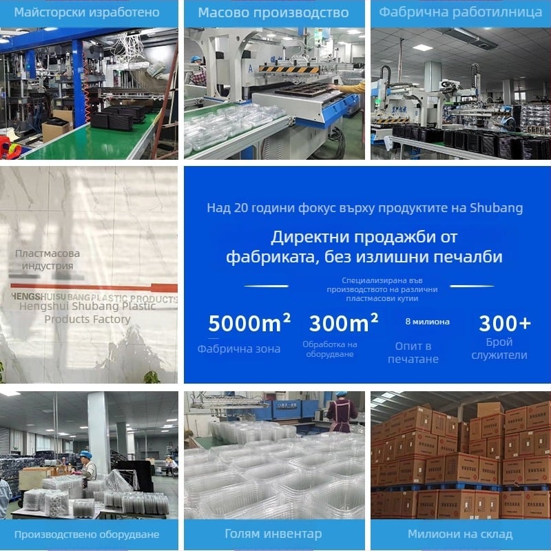 Еднократна опаковъчна кутия за плодове, PET пластмаса, с дупки и капак, 125 g капацитет