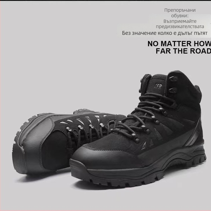 Зимни снегоботи с подплата от флис, дебела изолация, горна част от микрофибър TPU кожа, антиплъзгаща гумена подметка, средна височина ботуша