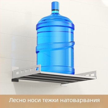 Mu Jue MJ-6899 Неръждаема стомана Стенен кухненски рафт за съхранение за микровълнова печка, фурна и уред за готвене на ориз