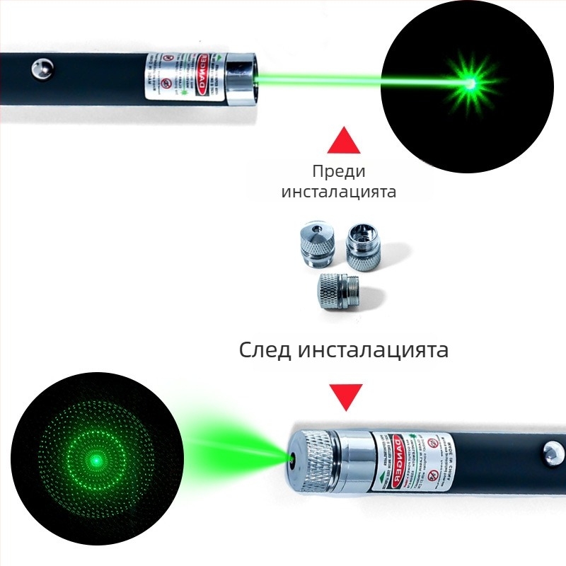 Hongguang лазерен указател, алуминиева конструкция, батерия AA, възможност за печат на лого