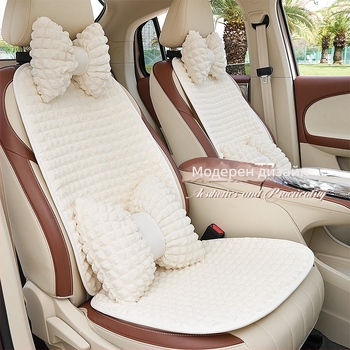 Автомобилна седалкова подложка, универсална за четири сезона, пухеста повърхност, пълнеж от синтетично влакно, за задната седалка, в едно парче