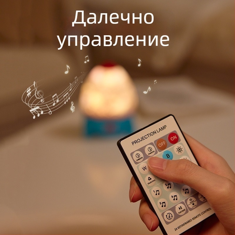 Ракетоподобен проектор-нощна лампа с проекция на звездното небе, върти се, USB зареждане (модел S03)