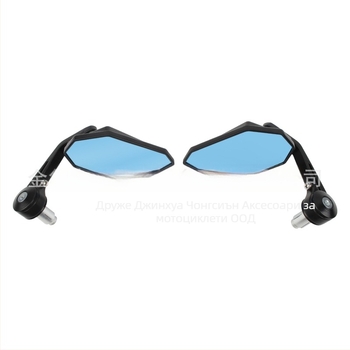 Мотоциклетно задно огледало - RM112, универсално съвместимо, квадратно огледало, регулируем извит прът