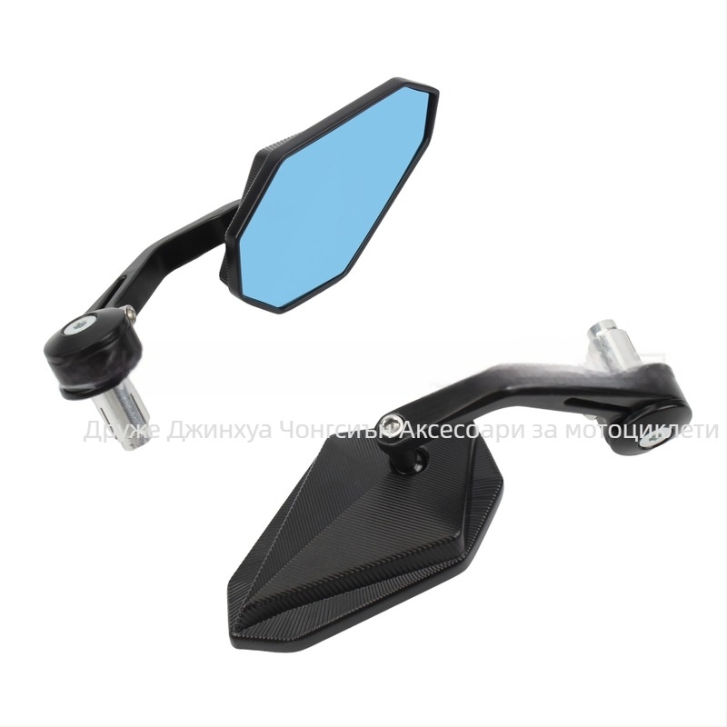 Мотоциклетно задно огледало - RM112, универсално съвместимо, квадратно огледало, регулируем извит прът