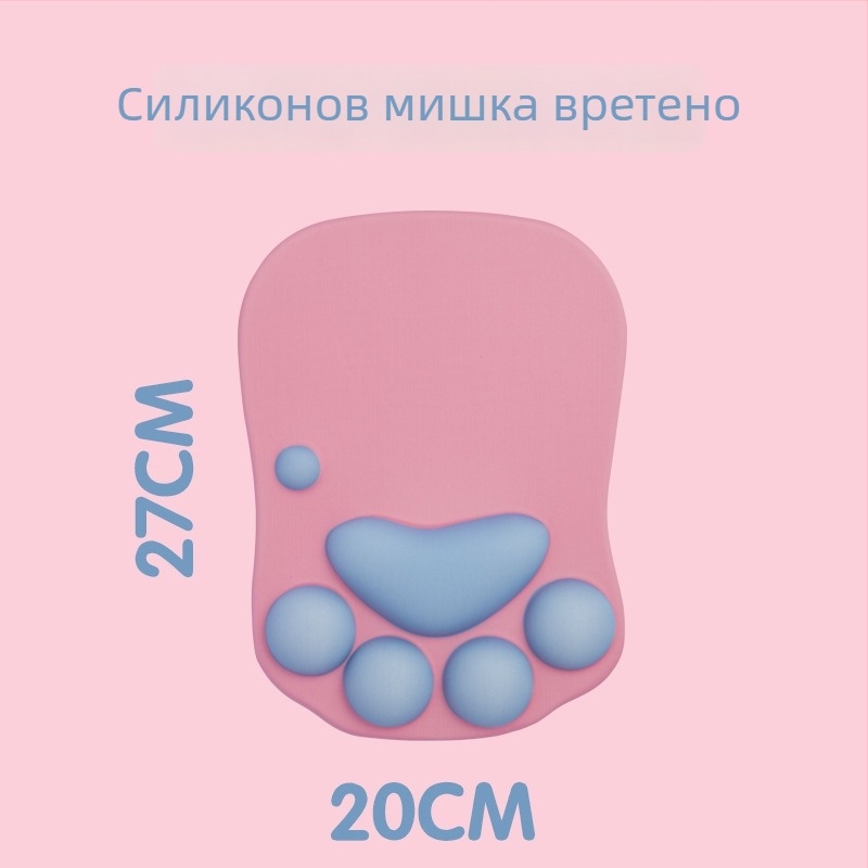 Подложка за китка с котешка лапа, от плат, едностранна, с лента за китката, модел MZ-X5S4