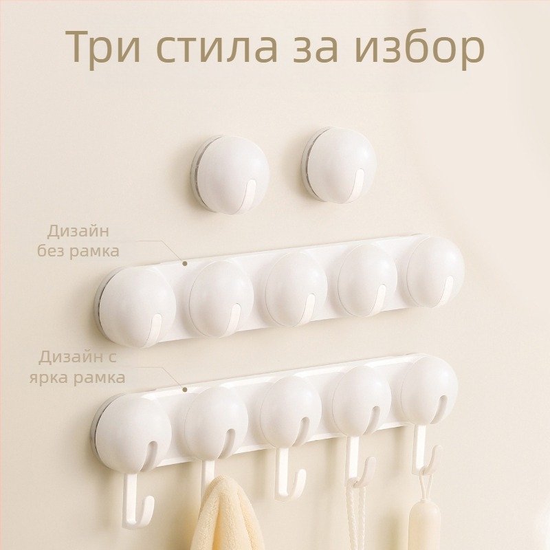 Вакуумна кука за кухня и баня, без пробиване, ABS материал, единична кука в модерен минималистичен стил, капацитет 3–5 кг