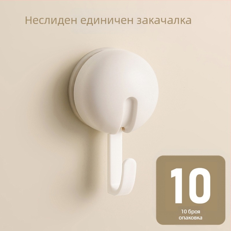 Вакуумна кука за кухня и баня, без пробиване, ABS материал, единична кука в модерен минималистичен стил, капацитет 3–5 кг
