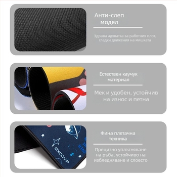 Голяма подложка за мишка за гейминг, естествен каучук, нехлъзгаща повърхност, термопечат, OEM производство, персонализирано лого