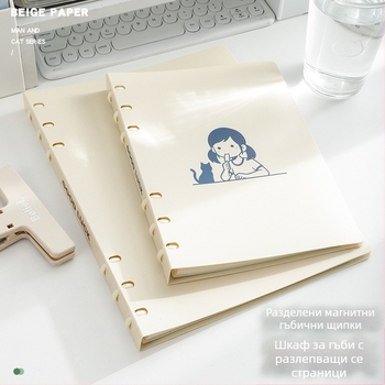 SENMU Блокнот със шест отвора за разменяеми листове, Dowling хартия, премахваеми страници, съвместим с рефили