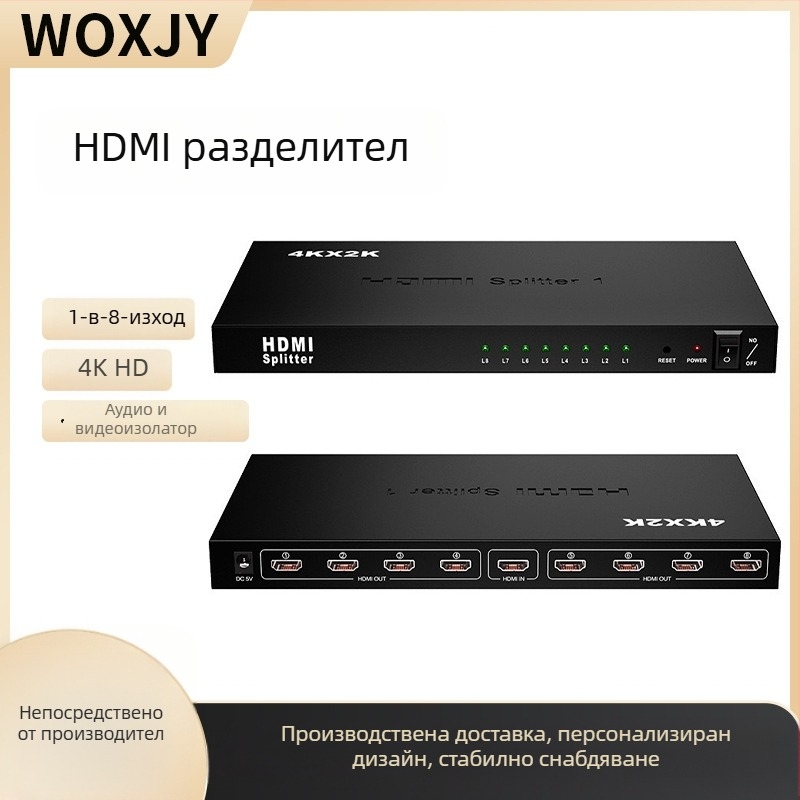 HDMI разпределител 1x8 – поддръжка 4K/2K, вход HDMI, модел 1X8 HDMI SPLITTER
